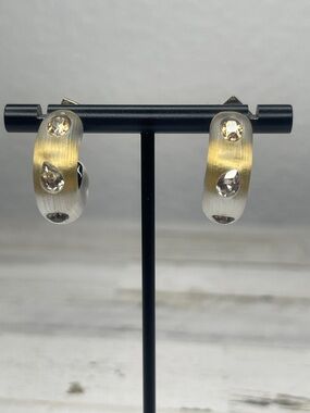 Alexis Bittar Frosted Gradient Lucite Crystal Hoop Earrings